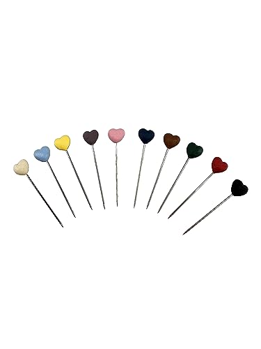 Image of MeiSie Heart shape Hijab Pins for Women and Girls- Pack of-10 pcs /scarf pin /brooch /needle pin /lapel pin multicolour