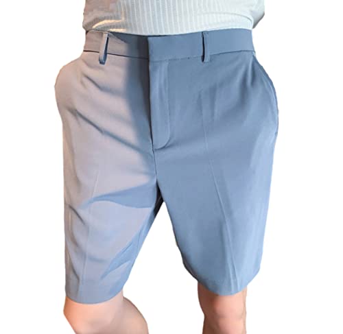 Short d'été homme style britannique ajusté et confortable en blanc noir ou bleu