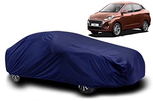 Image of AUCTIMO Grand i10 Nios Cover Waterproof /Grand i10 Nios Car Body Cover with Triple Stitched Fully Elastic Ultra Surface Body Protection (Navy Look)