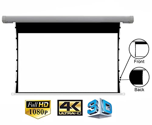 Image of BIG VUE Tab-Tension Motorized Projection Screen, 16:9 Movie Screen | Electric Tab-tensioned Projector Screen UHD Home, Movie, Theater, Work (165 Inches)