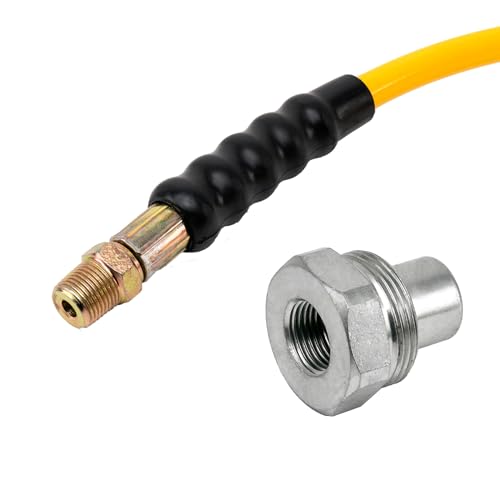 Image of 10ft High Pressure Hydraulic Hose, 3 /8 inch Thread Hydraulic Hose Assembly, 10000 psi Hydraulic Pressure Test Hose, Yellow, Length 10ft