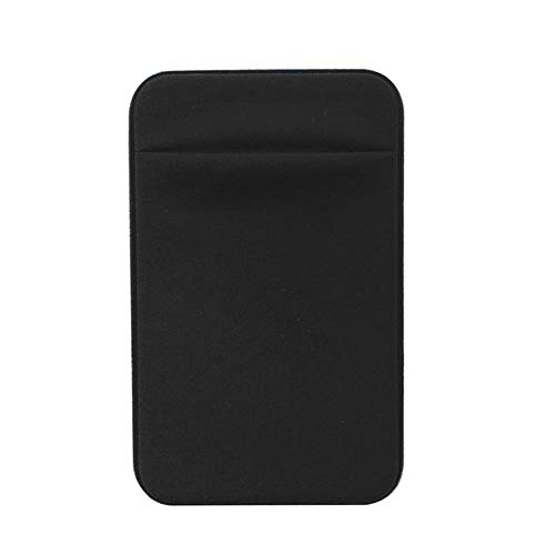 Phone Back Pocket, Card Pocket, Secure Card Holder for Back of Phone, Stretchy Fabric Cell Phone Wallet Stick On Credit Card Case(Black)