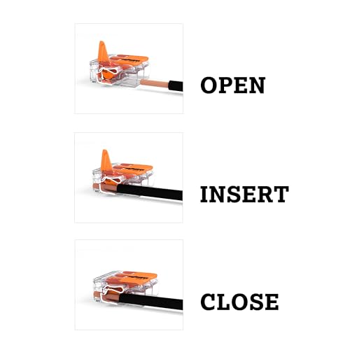 WAGO 221-412 Lever-Nuts - 2-Conductor Compact Splicing Connectors (Pack of 10)