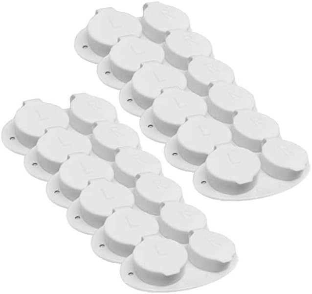 Fundas para lentes de contacto con tapa abatible, cama plana, pozo profundo, paquete de 12, color blanco