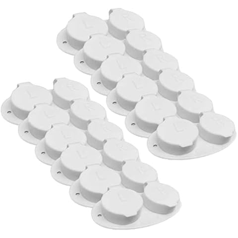 OPTEGO Flip Top Contact Lens Cases, Flat Bed, Deep Well, 12/Pack, White Cover