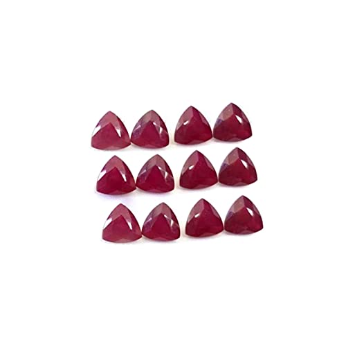 Aaa Ruby Trillion Shape Cut Faceted 10X10Mm Natural Ruby Trillion Faceted Cut Loose Gemstone For Making Jewellery Wholesale Lot, 2 Pieces #TOP2
