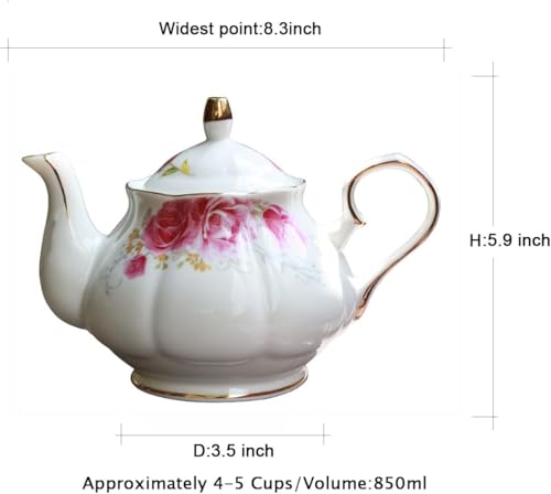 Jomop Tea Pot Handmade Ceramic Flowers (Pink)