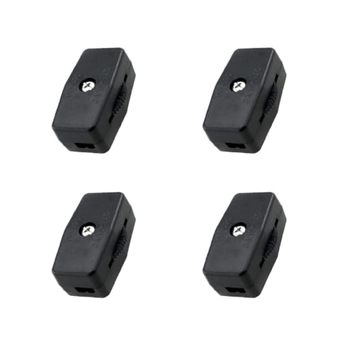 BE-TOOL Adjustable Rotary Control Switches Replacement, 3A AC125V Inline Rotary Cord Switches, for 18/2 SPT - 2 lamp Cords (Mix Color) (4, Black)