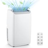 12,000 BTU Portable Air Conditioner, Dehumidifier and Fan, Remote Control & 24-Hour Timer, Quiet Sleep Mode, Easy Setup, Effective Cooling for Rooms up to 550 Sq Ft, Ideal for Home and Office