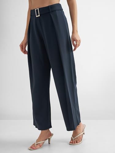 Image of Tokyo Talkies Wide Leg Relaxed fit Korean Pants |Ultra Soft|High Rise Pleated Trousers |Workwear|Formal All Day wear