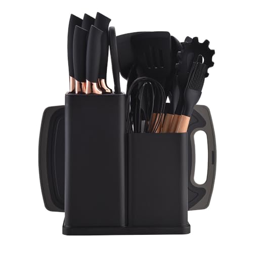 シリコンキッチン用品 19 点セット 耐熱シリコン 調理器具 耐久性 調理ヘラシャベル卵ビーターブラシシャベルスプーンカトラリーセット 和洋中料理に適用 クッキングツール 器具 一人暮らし 新居祝い (ブラック,19点セット)
