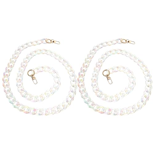 Cadena de acrílico para bolso con asa desmontable y eslabones de resina resistente, 2 piezas 2