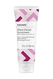 Amazon Brand - Solimo Sheer Facial Sunscreen SPF 30, 3.0 Fluid Ounce
