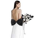 Bencailor Big Satin Bow for Wedding Dress Detachable Bow for Dress Bride Formal Wedding Outfit Accessories(Black)