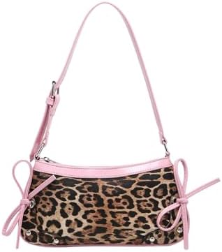 Floerns Women's Y2k Cheetah Print Shoulder Bag Cute Bow Tie Leath...