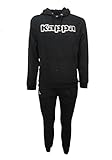Kappa Dandrea 33176CW005 Trainingsanzug, Unisex, Schwarz aus Baumwolle mit Kapuze, Schwarz , XXL