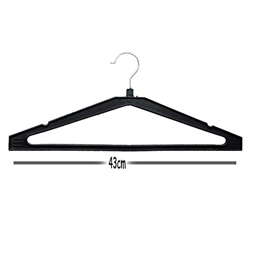 Image of LOGRO Standard Hangers for Clothes | Heavy Plastic Cloth Hanger Which Have Heavy Stainless Steel Hook Set of 12