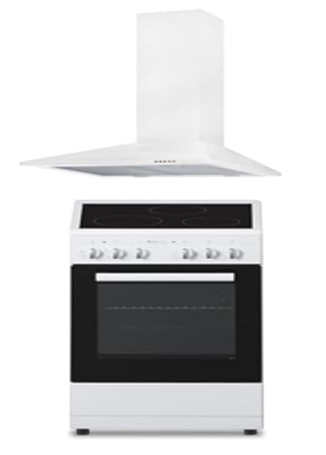 COMBO PACK COCINA VTC BLANCA CON HORNO ELECTRICO Y CAMPANA DE 60 A JUEGO/GRAN CAPACIDAD DE EXTRACCION/ALTA GAMA