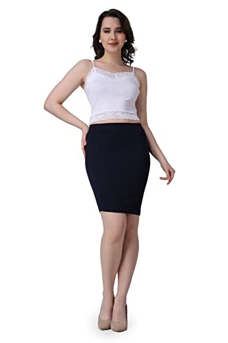 Image of POPWINGS Casual Solid Pencil Skirt for Women || Knee-Length Skirt for Women || Stylish Mini Skirt for Women || Summer Pencil Skirt for Women