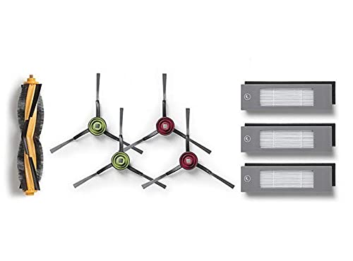 Reverbo Replenishment Kit | Replacement Parts | Accessories Compatible with Ecovacs Deebot Ozmo 920 | 950 | T5 | T8 | T8 AIVI | N7 | N8 Pro+ | Main Brush, 4 Spinning Side Brush, 3 Filters