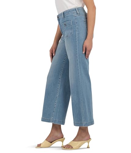 KUT from the Kloth Women's Petite Meg High Rise Leg W Patch Pockets Wide Hem2