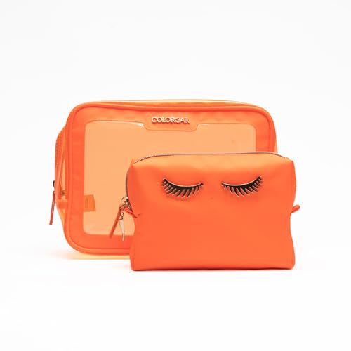 Image of Colorbar Polyester Lips & Lashes Casual Box Pouch (Set Of Two) - Neon Orange