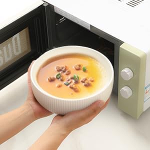 60oz Salad Bowl Set,2 Pack Serving Bowls for Entertaining,8inch Large White Ceramic Bowl for Side Dishes,Soup, Pho, Cereal, Pasta, Fruit, Microwave and Dishwasher Safe