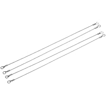 YOKIVE 4 Pcs Stainless Steel Lanyard Cables, Eyelets Ended Security Wire Rope | Great for Doors, Curtains, Hanging Lamps Silver, 2mmx30cm