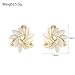 French Petal Flower Stud Earrings for Women,Gold Hypoallergenic Crystal Cute Small Floral Fashion Statement Birthday Jewelry