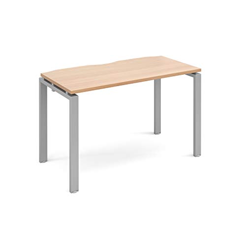 Mr Office Furniture Ltd Adapt II single desk 600mm deep - silver frame (Beech, 1200mm x 600mm)