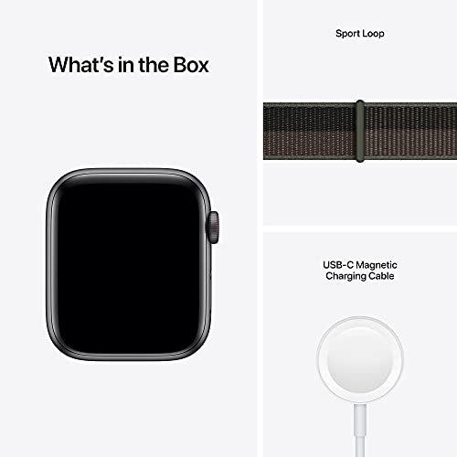 31lEhj DI8L Apple Watch SE (GPS + Cellular, 44mm) - Space Gray Aluminum Case with Tornado/Grey Sport Loop - Image 6