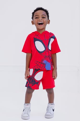 Marvel Spidey and His Amazing Friends Little Boys Pullover Hoodie and French Terry Shorts Red Spiderman 6 - image 2