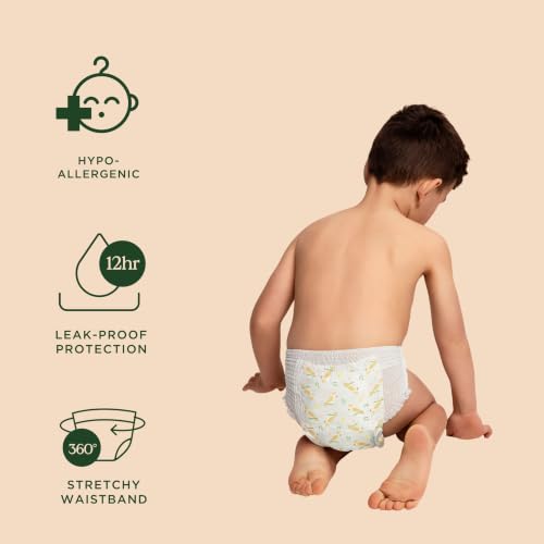 Tooshies Nappy Pants | Size 6 Junior 16kg+ | with Organic Bamboo | 12 hours leak free | Pull Up and tear off | Unisex | Cockatoo Print | 4 x 26pk | 104 count | 1 MONTH SUPPLY - Image 6