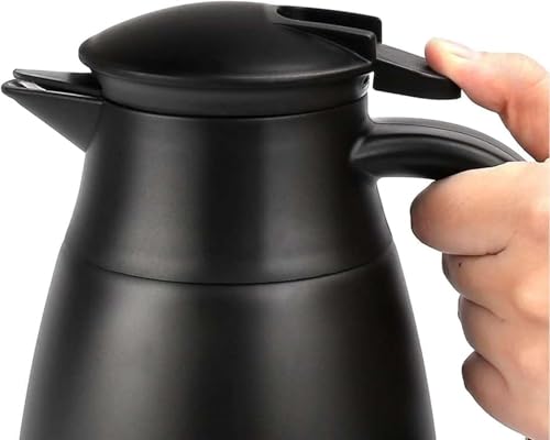 Image of 68oz Thermal Coffee Carafe, Airpot Insulated Coffee Urns Stainless Steel Vacuum Thermal Pot Dispenser for Coffee, Hot Water, Tea, Hot Beverage - Keep 12 Hours Hot, 24 Hours Cold (2 Pack Black)
