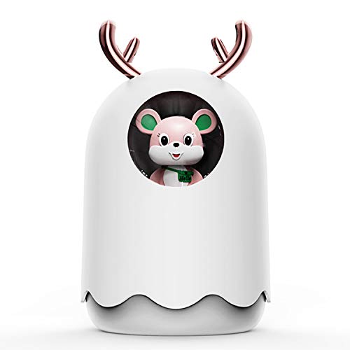 Humidifier Small Air Humidifiers Cool Mist Mini Humidifier Cute, 300ML USB Personal Humidifier for Bedroom, Gift, Baby, Desk(Adjustable Spray Mode and 7 Colorful lights)