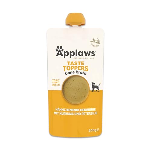 Applaws Taste Toppers 100% natürliche Hundefutter Topper, Hühnerbrühe für trockene Hundefutter 6 x 200g Beutel