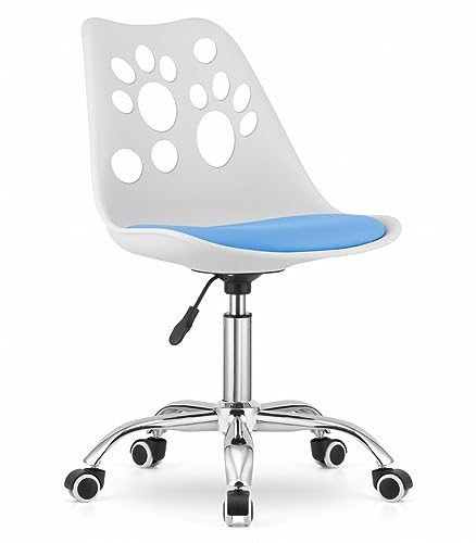 NMK HOME Chaise Bureau pour Enfant et Adultes 360 ° - Réglable en Hauteur Fauteuil de Bureau Ergonomique - Facile à Assembler et Base Chromée