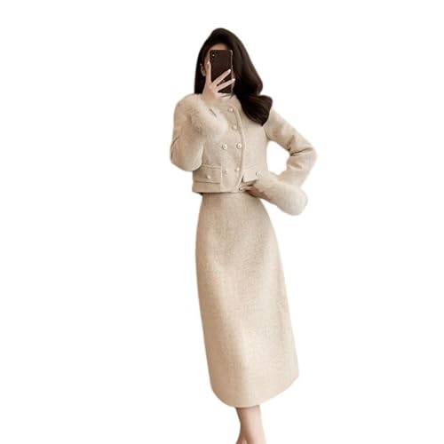 Ensemble deux pièces en tweed premium, une tenue de créateur aux finitions haut de gamme