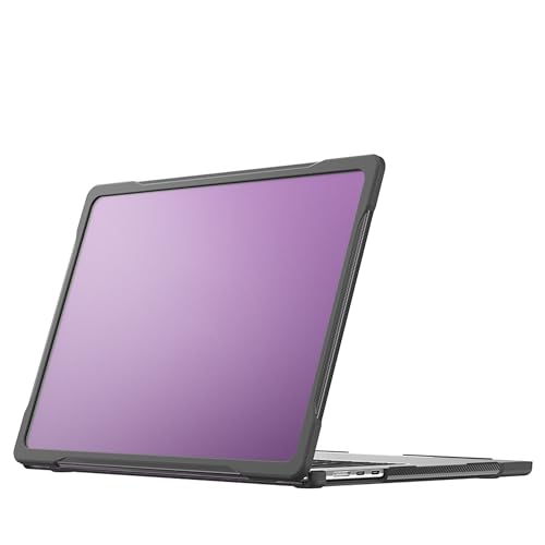 Funda rígida de plástico resistente compatible con MacBook Air de 15.3 pulgadas 2023 A2941/M3 2024 A3114 de doble capa, protector de plástico duro, antihuellas, color morado