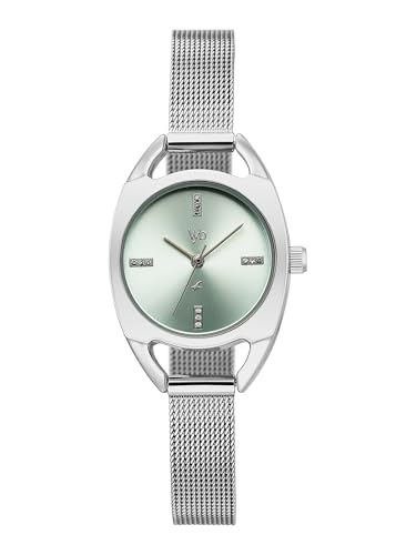 Image of Fastrack Vyb Spotlight with Quartz Analog Light Blue Dial Steel Stainless Steel Strap Watch for Girls - FV60129SM01W