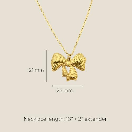 Collier avec nœud en acier inoxydable plaqué or et perles délicates