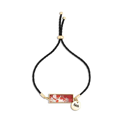 Demdaco + Artlifting Original Art Floral Stripes Faith Adjustable Bracelet #TOP12