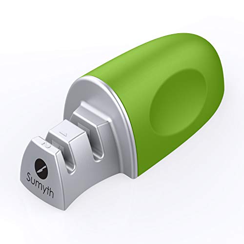 Sumyth Knife Sharpener for Stainless Steel & Ceramic Knives-Manual Kitchen Knife Sharpener for Repair,Restore and Polish Blades-Knife Cleaning Cloth Included