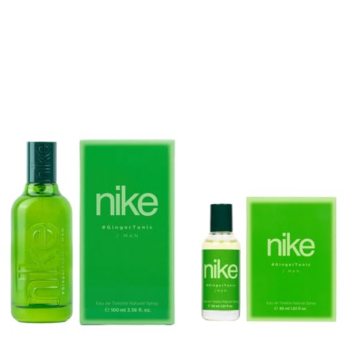 NIKE - Ginger Tonic Promoción 100 ml + 30 ml, Colonia Hombre, Pack 2 Productos, Perfume Formato Spray, Eau de Toilette Natural y Masculina, Aroma Cítrico y Floral, Fragancia Fresca y Duradera