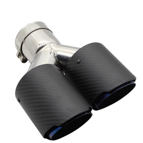 Embout de silencieux d'échappement en carbone mat Y pour tuyau 60mm