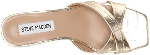 Steve Madden Women's Gaia Heeled Sandal, Gold Croco, 7.5 | Image 4