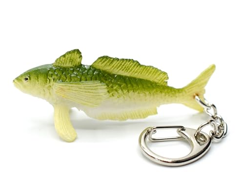 Miniblings Pikeperch Fish Key Chain Charm Ocean Pike Perch Green