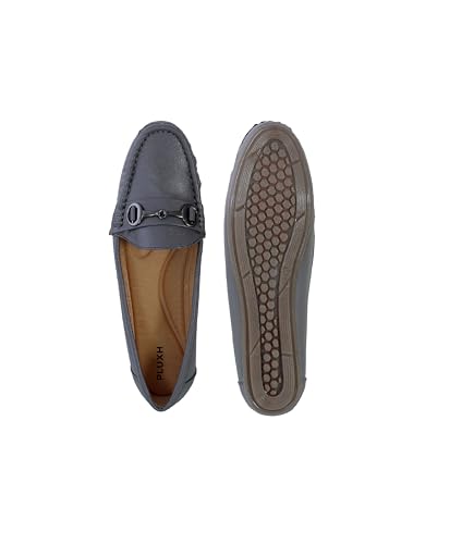 Image of Pluxh Women's Classic Ballet Flats with Metal Detail | Soft Padded Slip-On Shoes | Lightweight Comfort Footwear | Flexible Sole | Office, Casual
