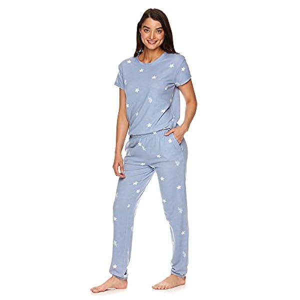 U.S. Polo Assn. Conjunto de ropa de dormir para mujer de manga corta y pantalones de pijama ajustados