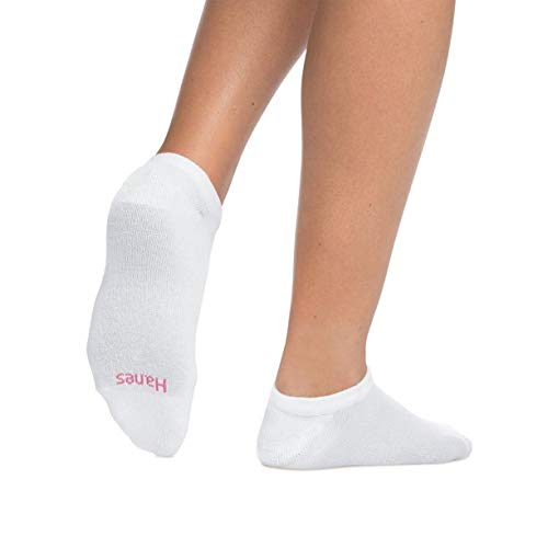 Hanes Women's Lightweight No Show Socks with FreshIQ 6-Pack, white, 10-12 (Shoe Size 8-12)
